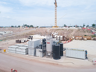 Bild der Bauwasserreinigung an der Schleuse Kriegenbrunn