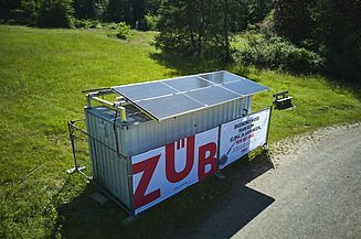 Foto der Pilotanlage mit erneuerbarer Energie