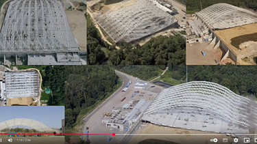 Sprengnung der freitragenden Halle