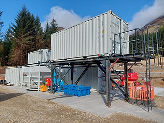 Image of the tunnel water purification plant in the Scottish Highlands