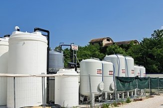 Grundwasseraufbereitungsanlage zur Entfernung von gelöstem Eisen und Arsen.