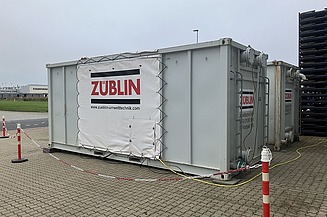 The photo shows the PFAS-Compact from ZÜBLIN Umwelttechnik for cleaning sprinkler systems.