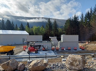 Image of the tunnel water purification plant in the Scottish Highlands