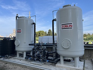Groundwater treatment plant to remove dissolved iron and arsenic.