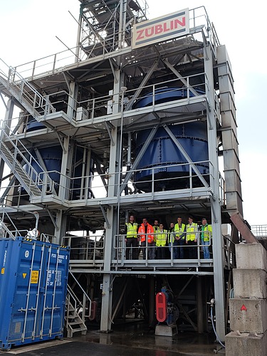 Gruppenbild der Projektbeteiligten auf dem Waschturm