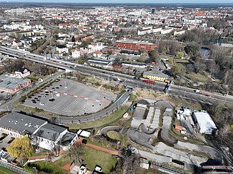 Luftbild der heutigen Nutzung des Standorts PCH Cottbus als Sport- und Freizeitanlage