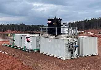 Picture of the construction water purification plant on the grounds of the US military hospital in Weilerbach