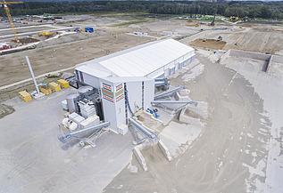 Aerial view of the floor washing plant in Ingolstadt