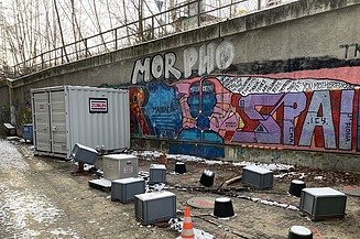 Photo of the in-situ pilot plant in Berlin